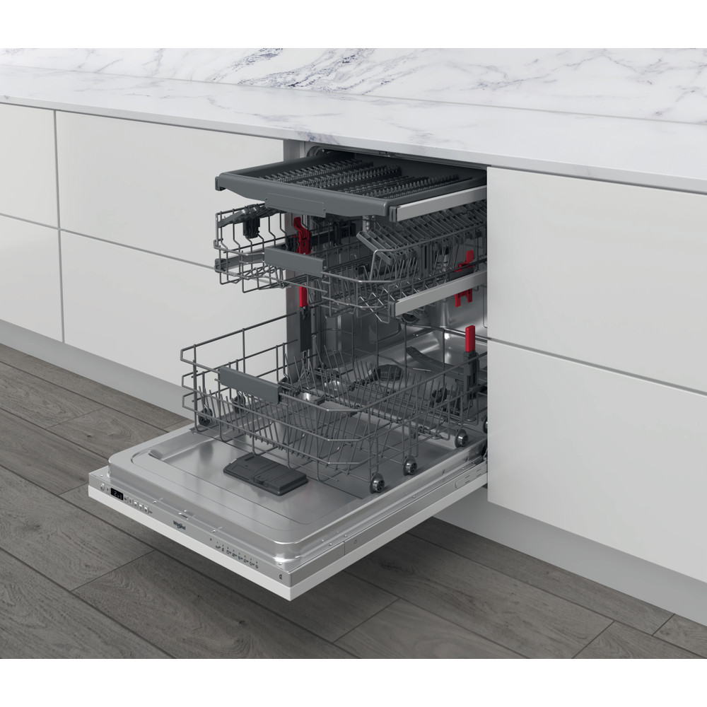 Whirlpool Vaatwasser Inbouw WIC 3C33 F Volledig geïntegreerd D Perspective open