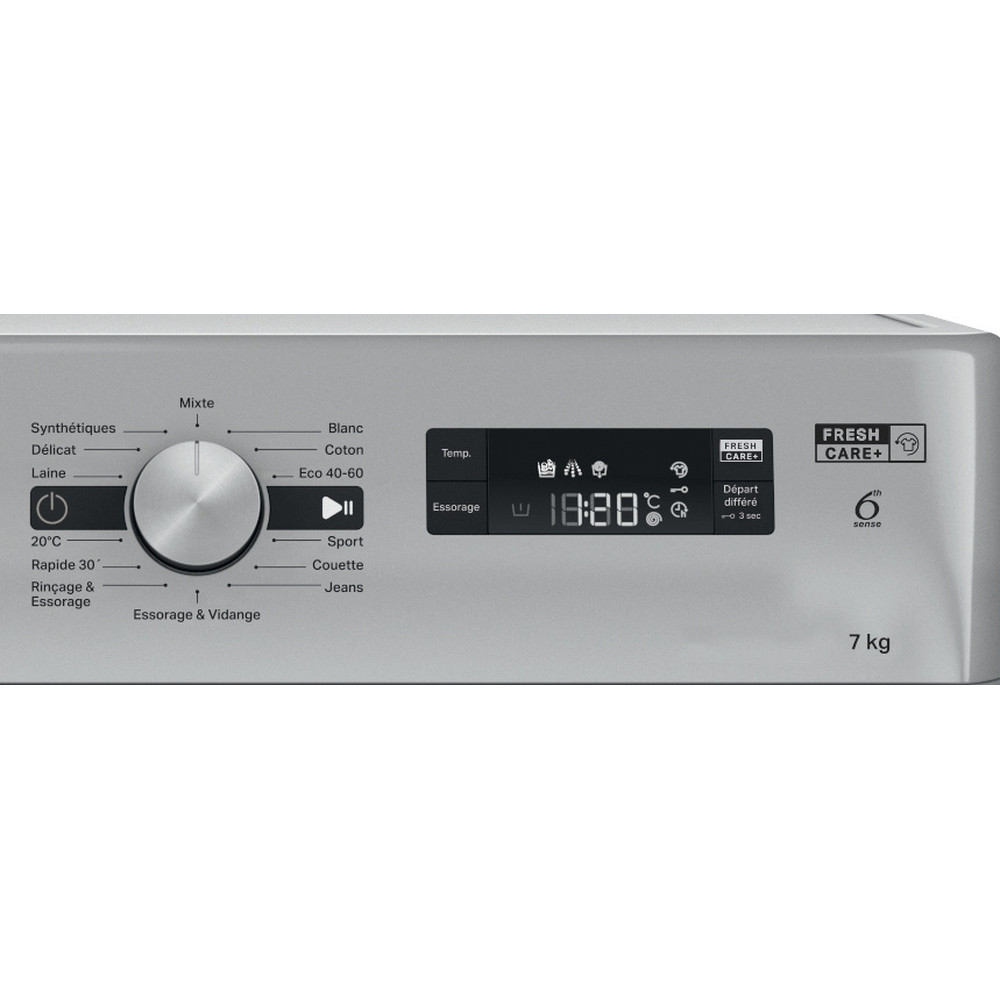 Whirlpool Lave-linge Pose-libre FFWS 7235 SB NA Argent Front loader A++ Program