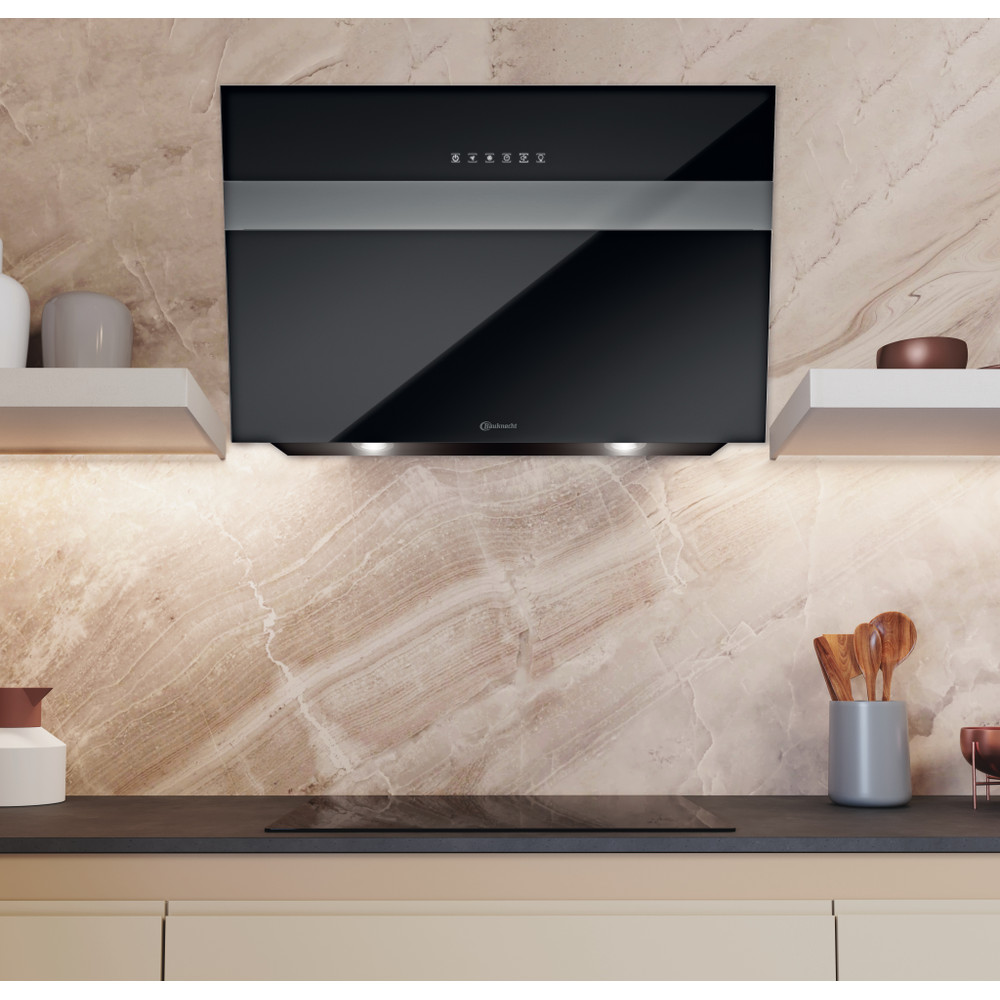 Bauknecht Afzuigkap Inbouw DBHVS 82 LT K/2 Zwart Bevestigd aan de muur Elektronisch Lifestyle frontal