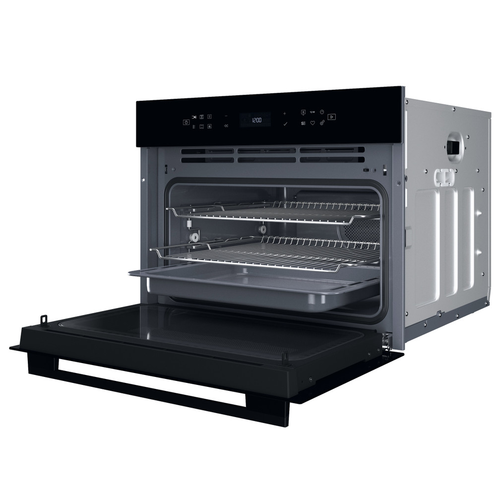 Bauknecht Microonde Apparechio incasso BCW7O7HTSKA Nero Elettrico 53 Funzionamento combinato con forno a microonde 950 Perspective open