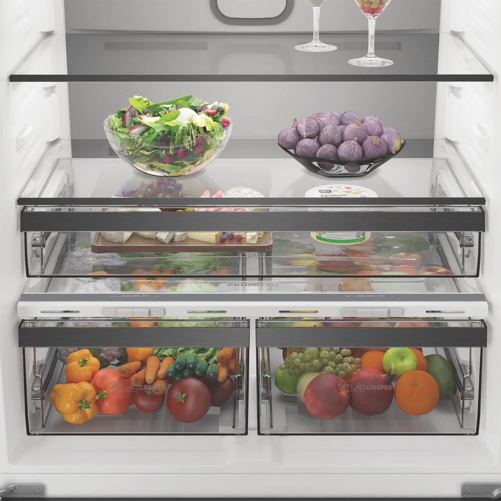 Whirlpool Kombinovaná chladnička s mrazničkou Volně stojící WHG2 6514 XK6E ARC 764 Manhattan Gray 4 doors Lifestyle detail