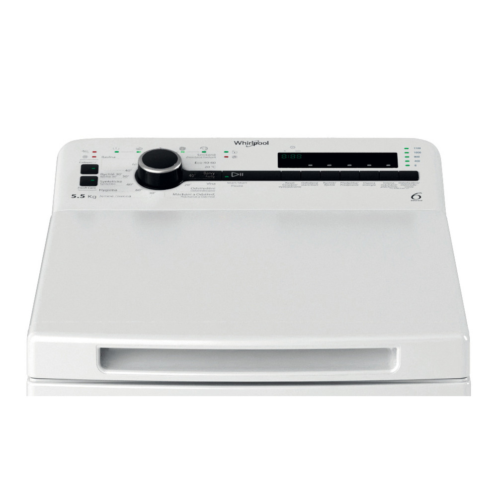 Whirlpool Pračka Volně stojící TDLRB 55140S CS/N Bílá Vrchem plněná C Control panel