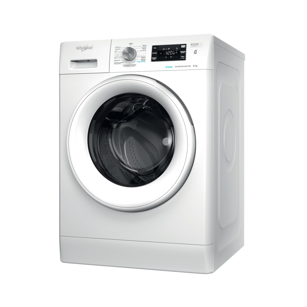 Whirlpool Lavadora Libre instalación FFB 8258 WV SP Blanco Cargador frontal B Perspective