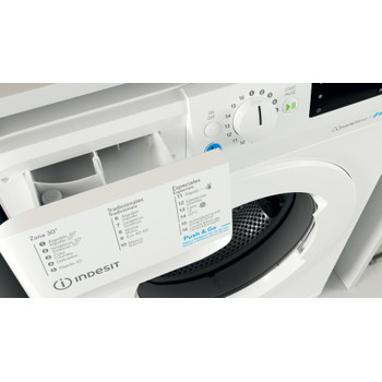 Indesit Lavadora Libre instalación BWE 81496X WW SPT N Blanco Cargador frontal A Drawer