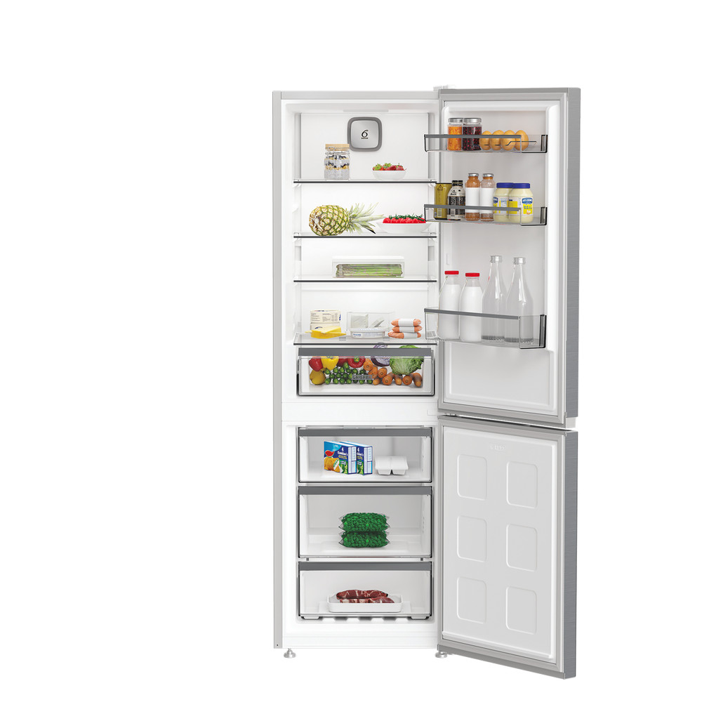 Whirlpool Fridge/freezer combination Freestanding WHK 26363 XP5UK Silver 2 doors Lifestyle frontal open