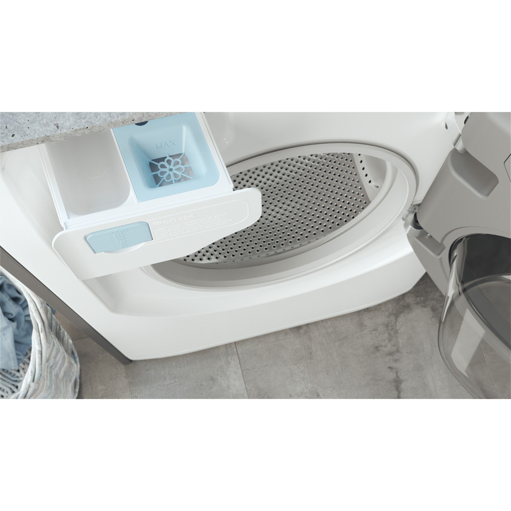 Hotpoint_Ariston Maşină de spălat rufe Neincorporabil AQS73D28S EU/B N Alb Încărcare frontală D Drawer