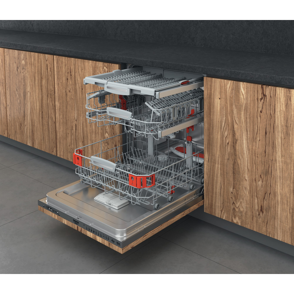 Hotpoint_Ariston Zmywarka Zabudowa HIC 3O33 WLEG W pełni zintegrowany D Perspective open