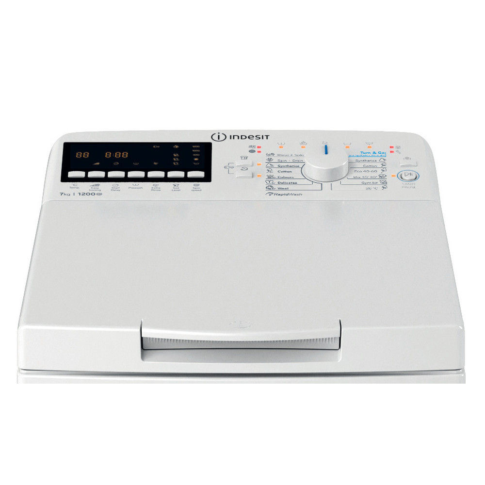 Indesit Πλυντήριο ρούχων Ελεύθερο BTW S72500 EU/N Λευκό Top loader B Control panel