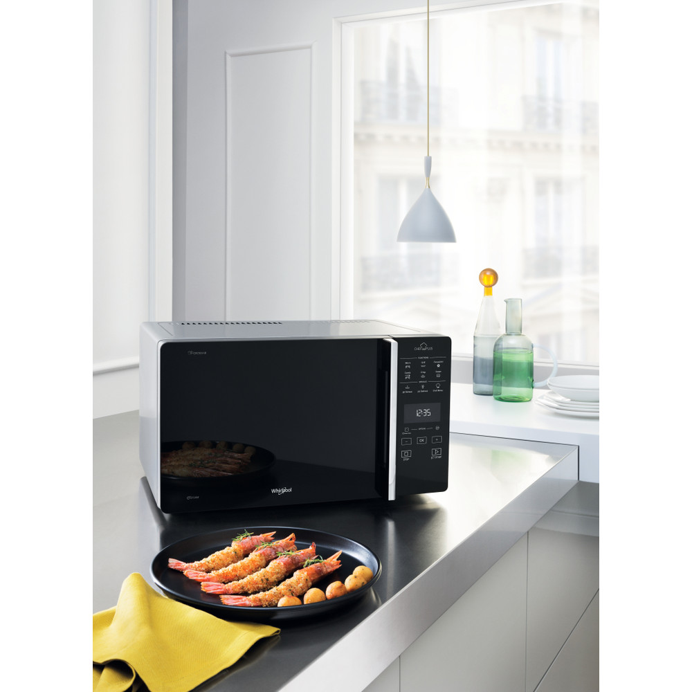 Whirlpool Magnetron Vrijstaand MCP 349 SL Zilver Elektronisch 25 MW-Combi 800 Lifestyle perspective