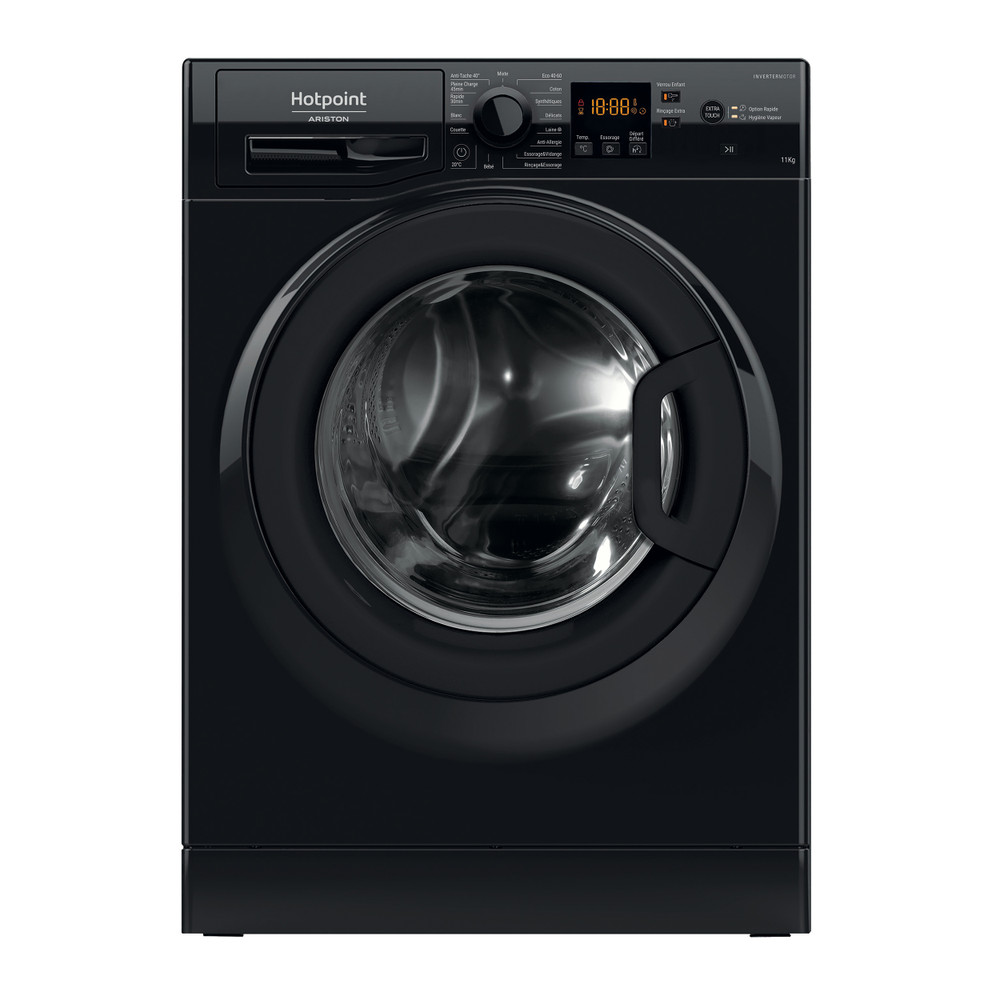 Hotpoint_Ariston Lave-linge Pose-libre NS11469FBKFR Noir Lave-linge frontal A Frontal