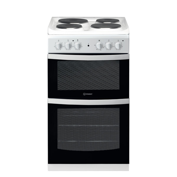 Indesit Double Cooker ID5E92KMW/UK White A Enamelled Sheetmetal Frontal