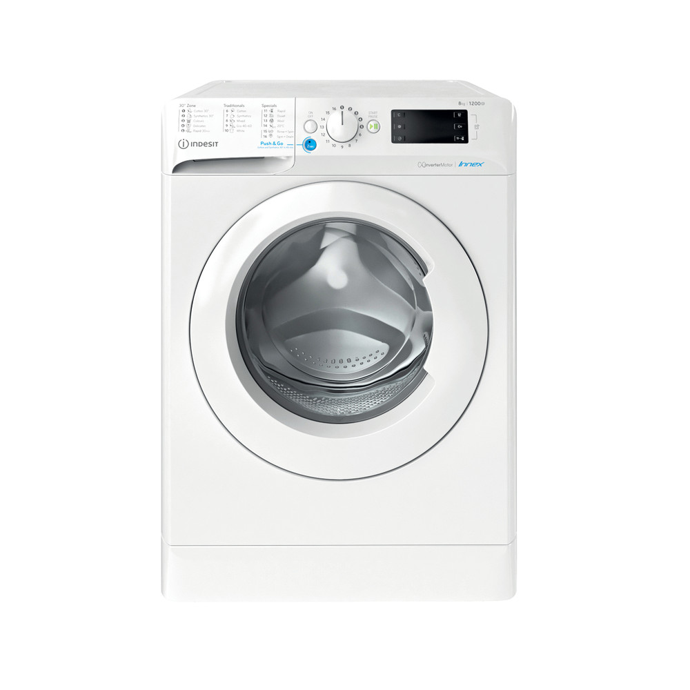 Indesit Perilica za rublje Samostojeći BWE 81284X W EE N Bijela Prednje punjenje C Frontal