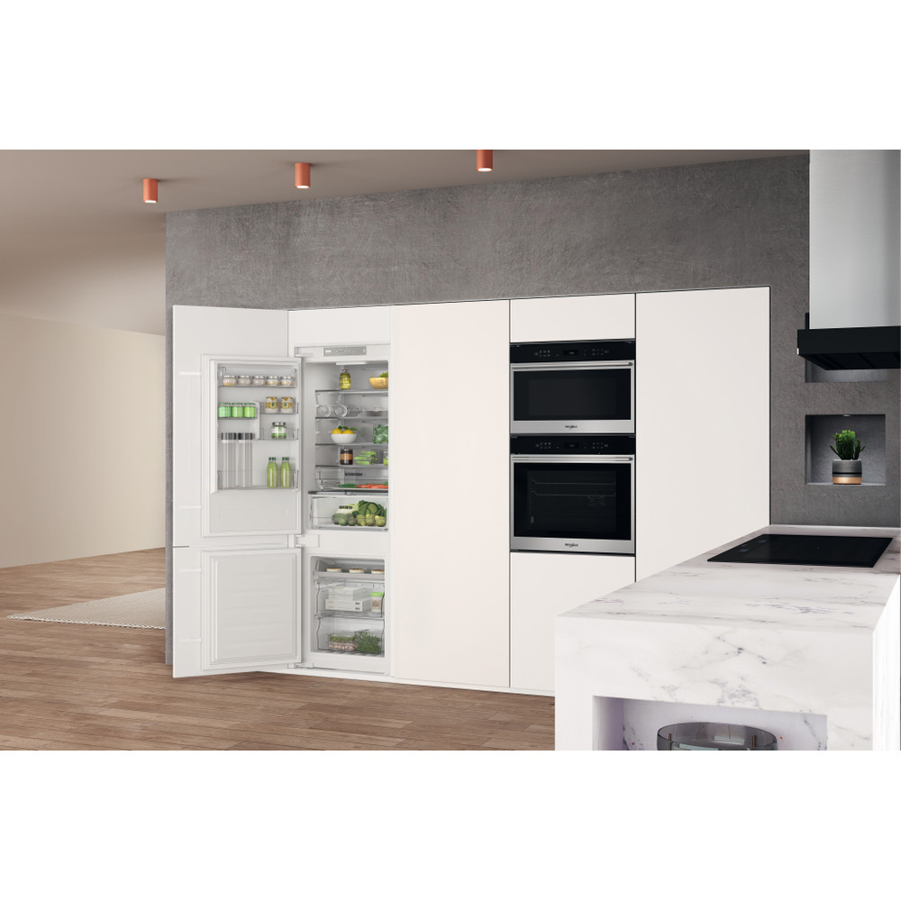 Whirlpool Kombinovaná chladnička s mrazničkou Vstavané WHC18 T332 P Biela 2 doors Lifestyle perspective open