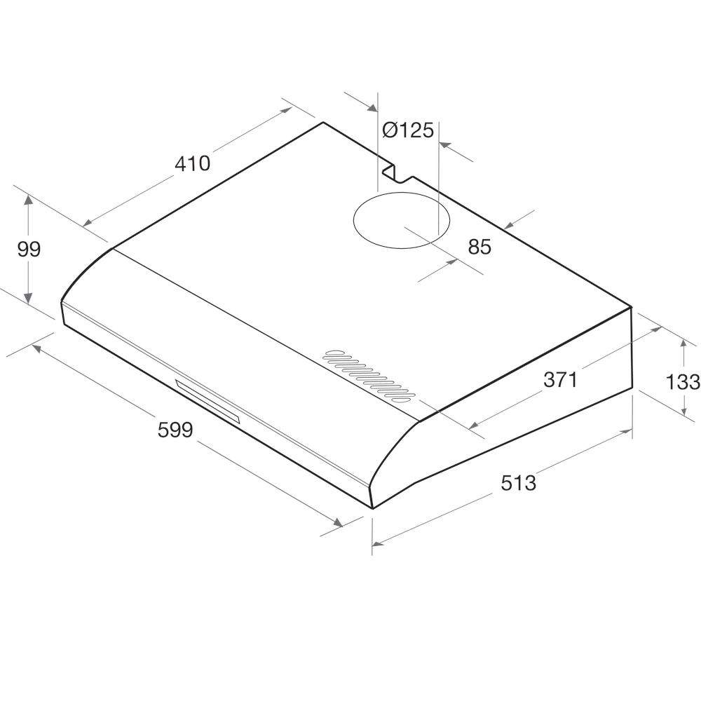 Ariston HOOD Built-in SL 16.1 (WH) White Free-standing Mechanical Technical drawing