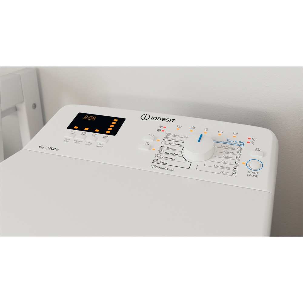 Indesit Perilica za rublje Samostojeći BTW S6230P EU/N Bijela Gornje punjenje D Lifestyle control panel