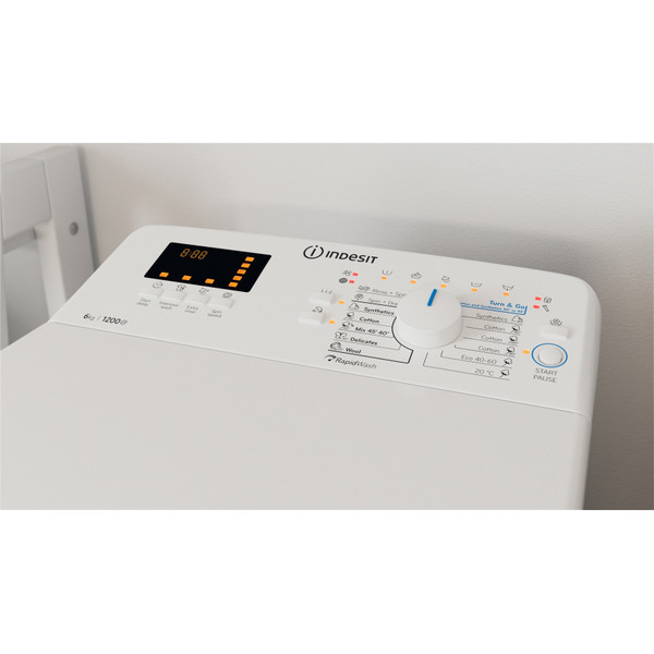 Indesit Mosógép Szabadonálló BTW S6240P EU/N Fehér Felültöltős C Lifestyle control panel