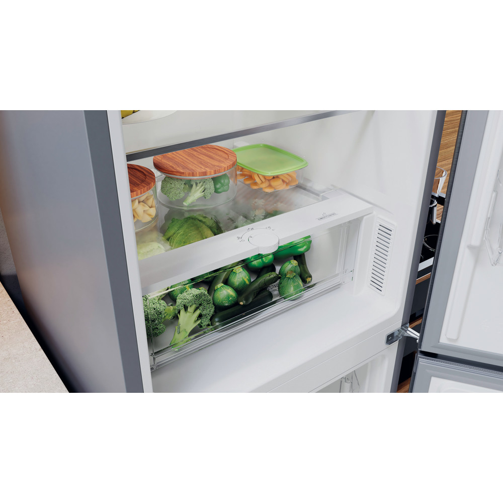 Bauknecht Køleskab/fryser kombination Fritstående KGNF 189C1IN Saturn Steel 2 doors Drawer