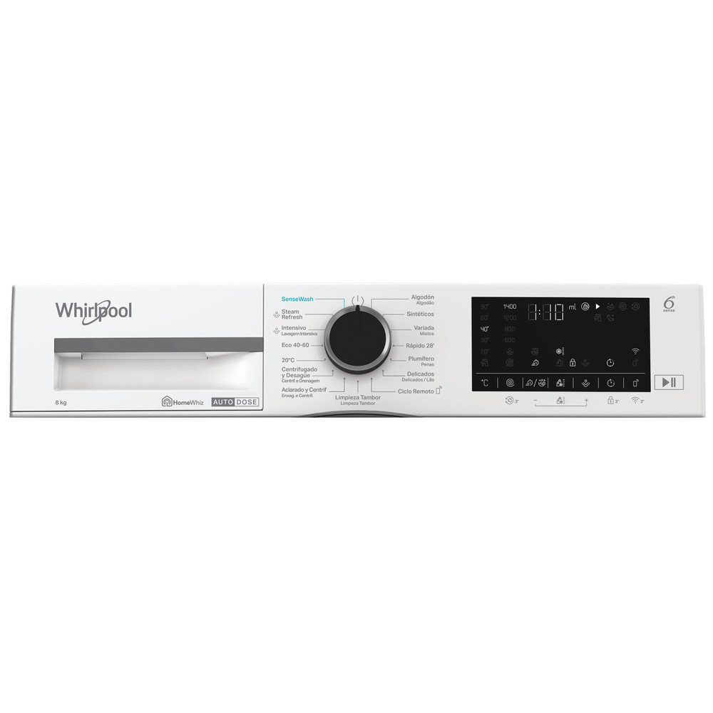 Whirlpool Lavadora Libre instalación WAPM 87W ADS SPT Blanco Cargador frontal A Program