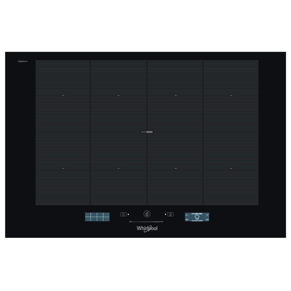 Whirlpool Table de cuisson SMP 778 C/NE/IXL Noir Induction vitroceramic Frontal top down
