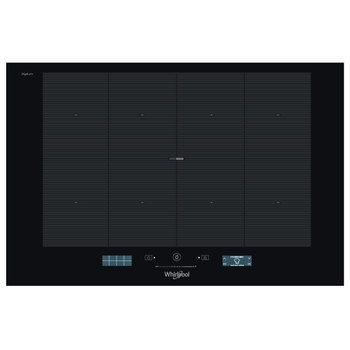 Whirlpool Table de cuisson SMP 778 C/NE/IXL Noir Induction vitroceramic Frontal top down