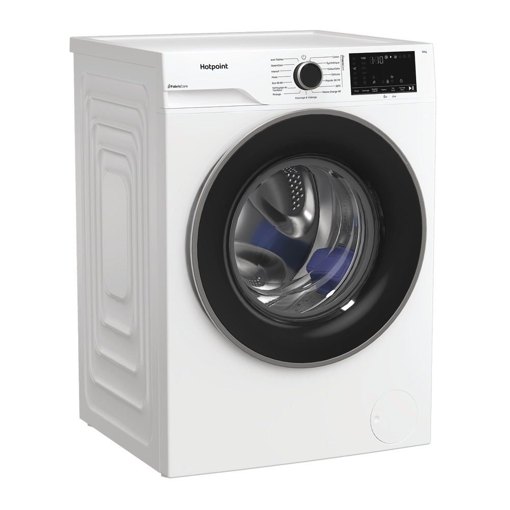 Hotpoint Lave-linge Pose-libre HB 103 CARE FR Blanc Lave-linge frontal A Perspective