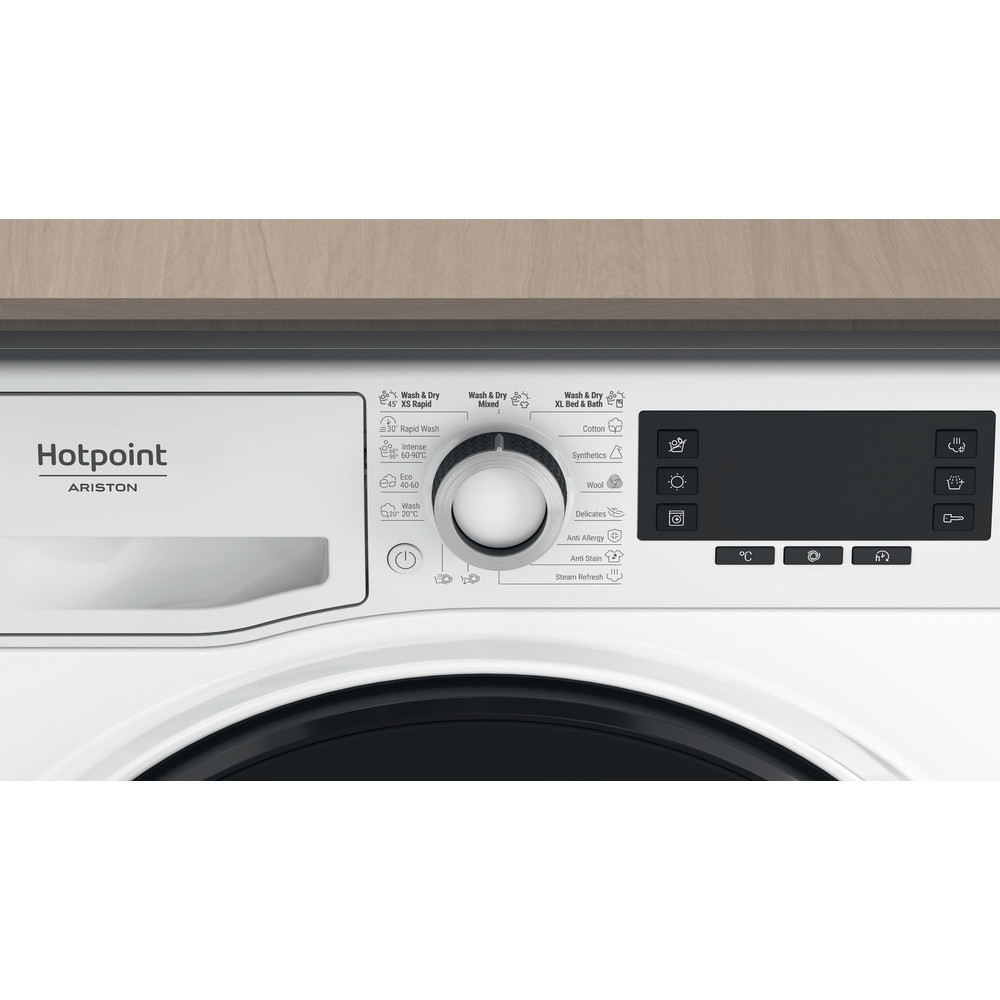 Hotpoint_Ariston Pesumasin-kuivati Vabaltseisev NDD 11725 DA EE Valge Eestlaetav Control panel