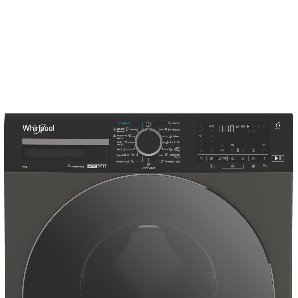 Whirlpool Perilica za rublje Samostojeći WPM 87G ADS EE Manhattan Grey Prednje punjenje A Control panel