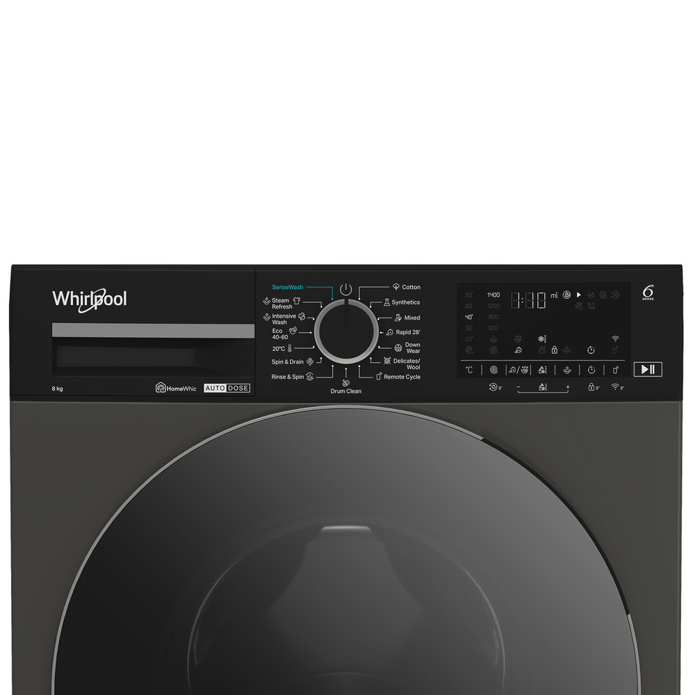 Whirlpool Pračka Volně stojící WPM 87G ADS EE Manhattan Grey Předem plněná A Control panel