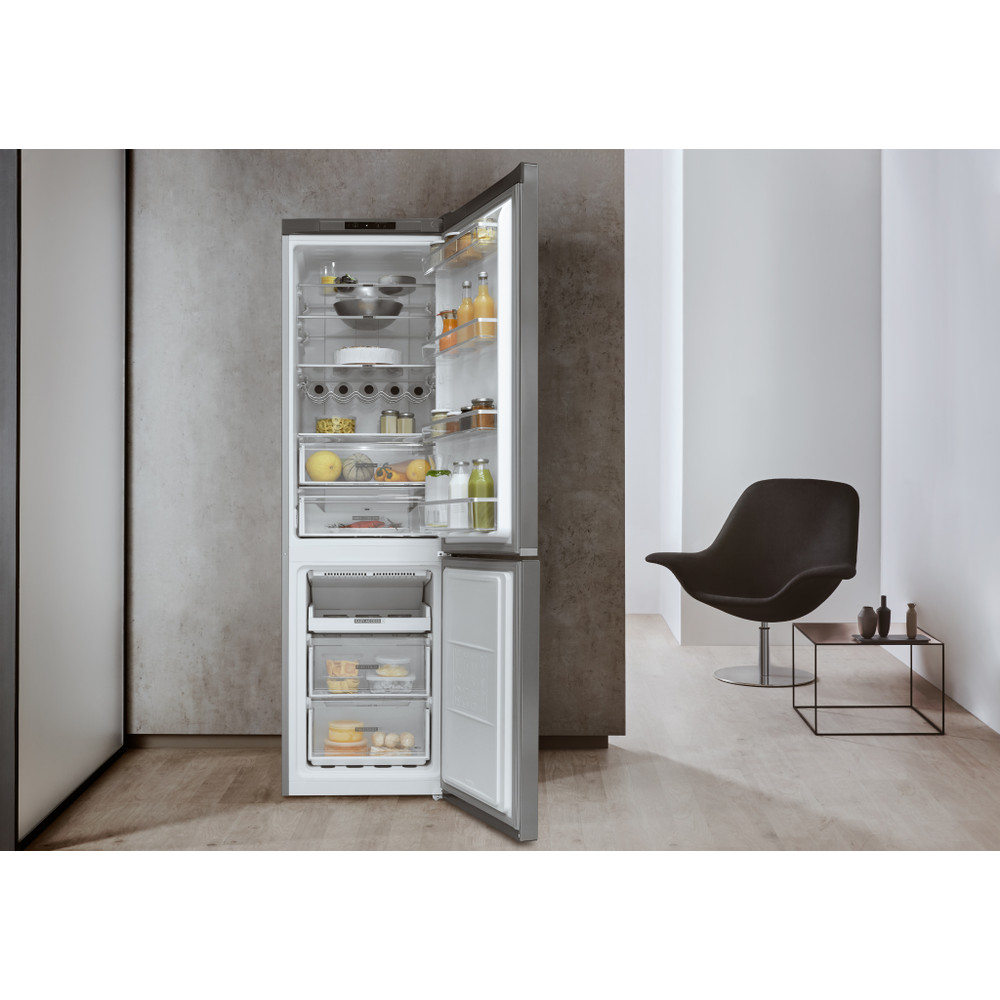 Whirlpool Kombinirani hladnjak Samostojeći W7 911I OX Optički Inox 2 doors Lifestyle frontal open