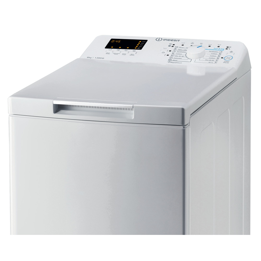 Indesit Mosógép Szabadonálló BTW S6230P EU/N Fehér Felültöltős D Control panel