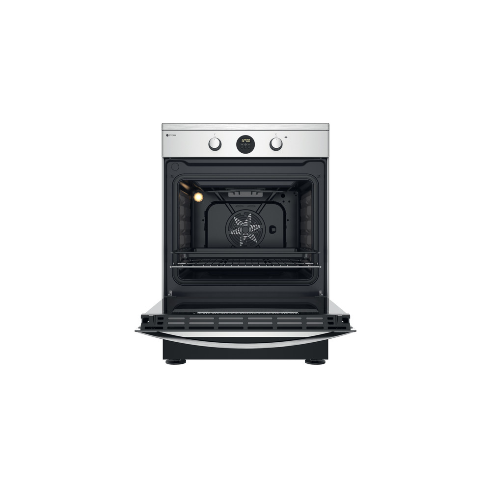 Indesit Cuisinière IS67IQ8CCX/FR Inox Electrique Frontal open