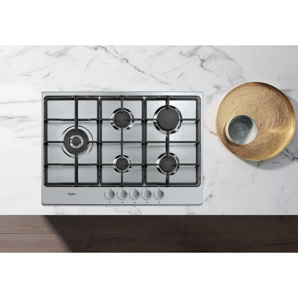 Whirlpool Kookplaat TGML 761 IX NL Rvs Gas Lifestyle frontal