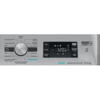 Whirlpool Máquina de lavar e secar roupa Livre Instalação FFWDB 964489 SBV SPT Prata Carga Frontal Program