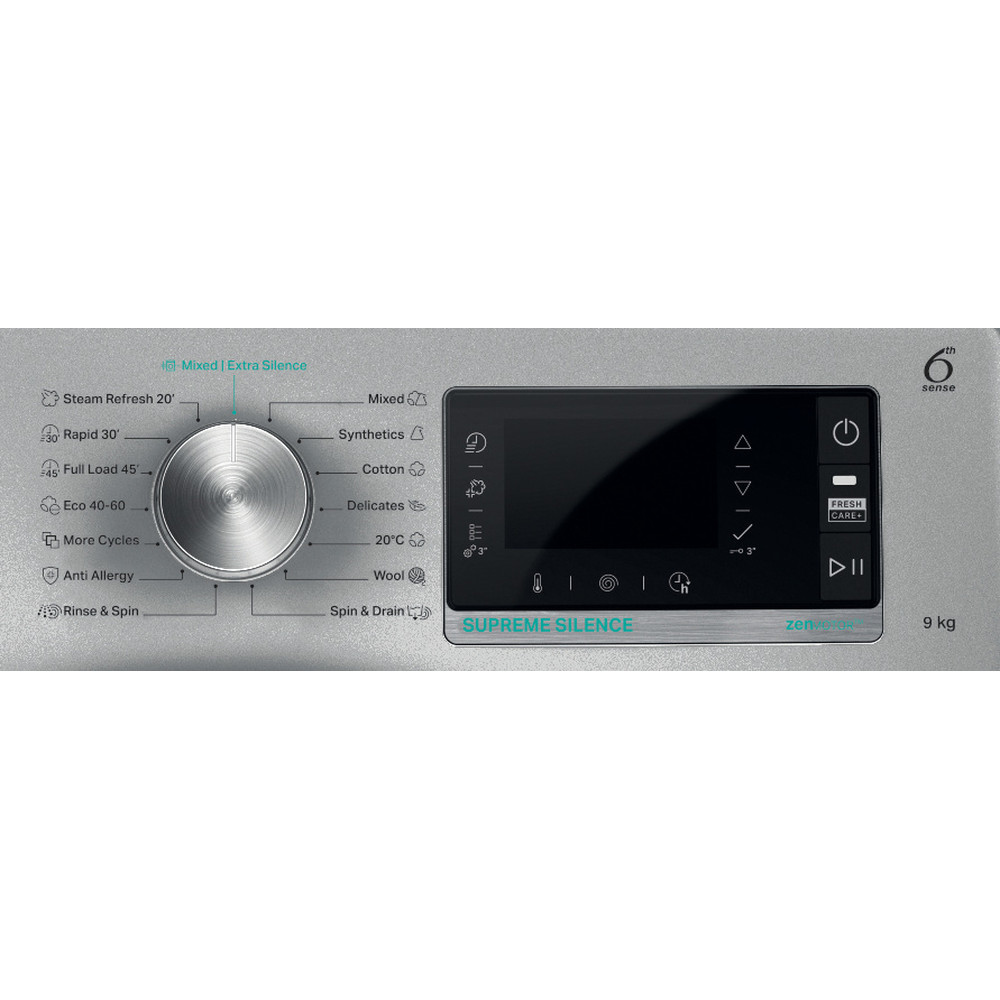 Whirlpool Perilica za rublje Samostojeći W6 W945SB EE Srebrna Prednje punjenje B Program