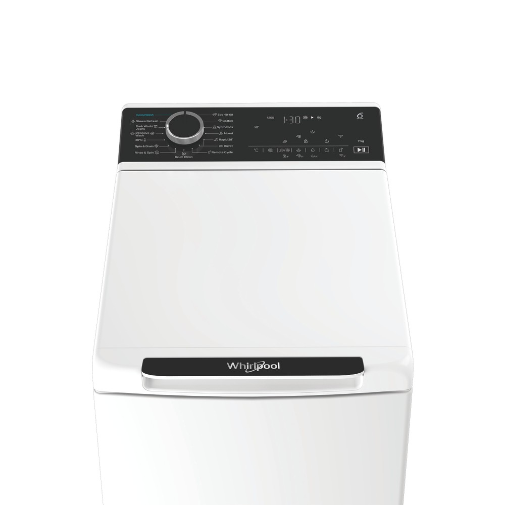 Whirlpool Perilica za rublje Samostojeći TW721WBCVSWEE Bijela Gornje punjenje A Control panel