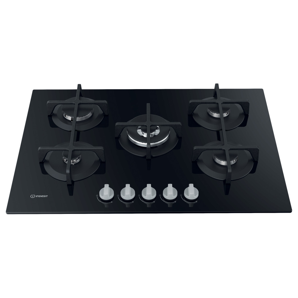 Indesit HOB ING 72T/BK Black GAS Frontal top down
