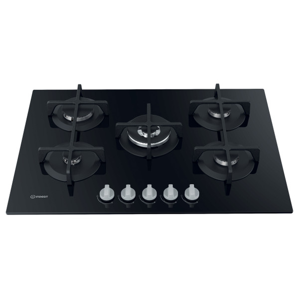Indesit HOB ING 72T/BK Black GAS Frontal top down