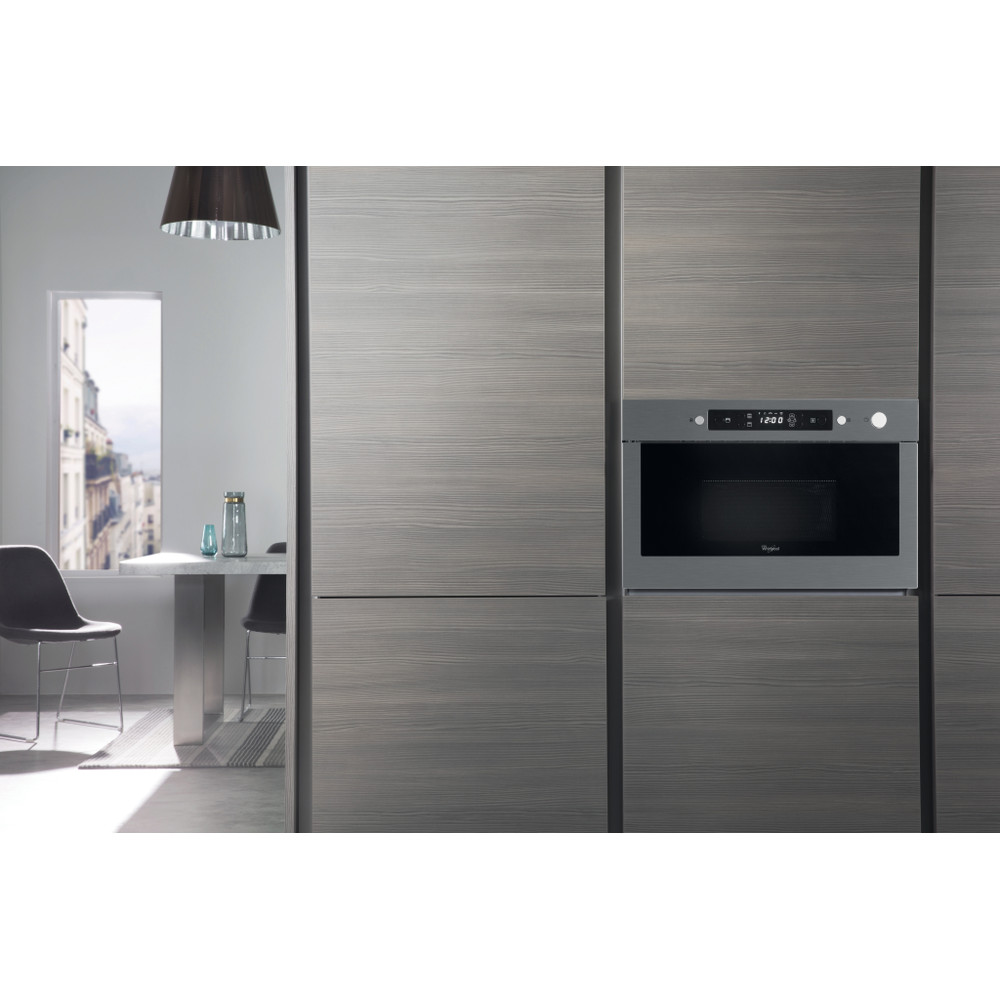Whirlpool Mikrohullámú sütő Beépíthető AMW 439/IX Rozsdamentes acél Elektromos 22 Mikrohullám+Grill funkció 750 Lifestyle frontal