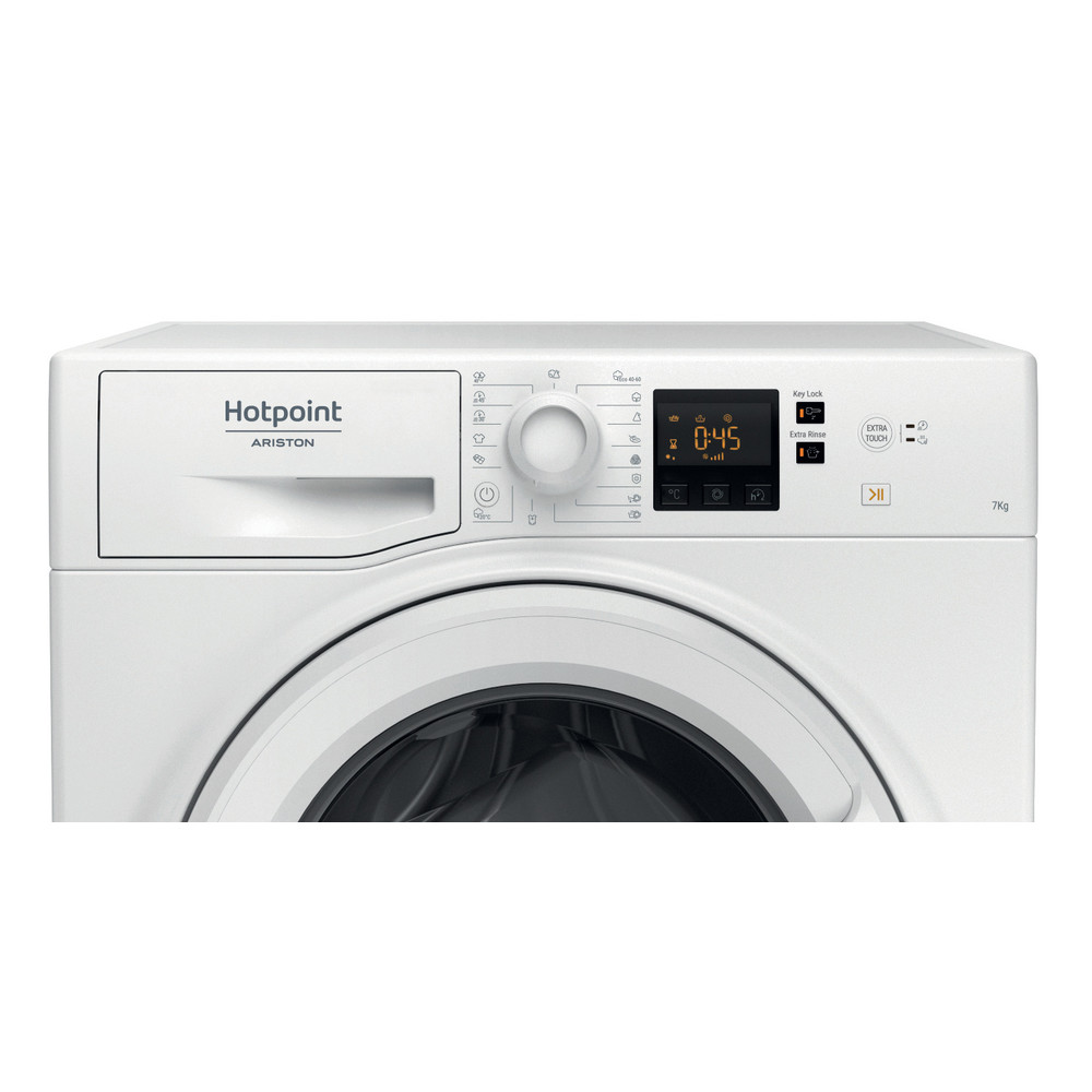 Hotpoint_Ariston Pralka Wolnostojący NS702U W EU N Biały Ładowany od frontu E Control panel