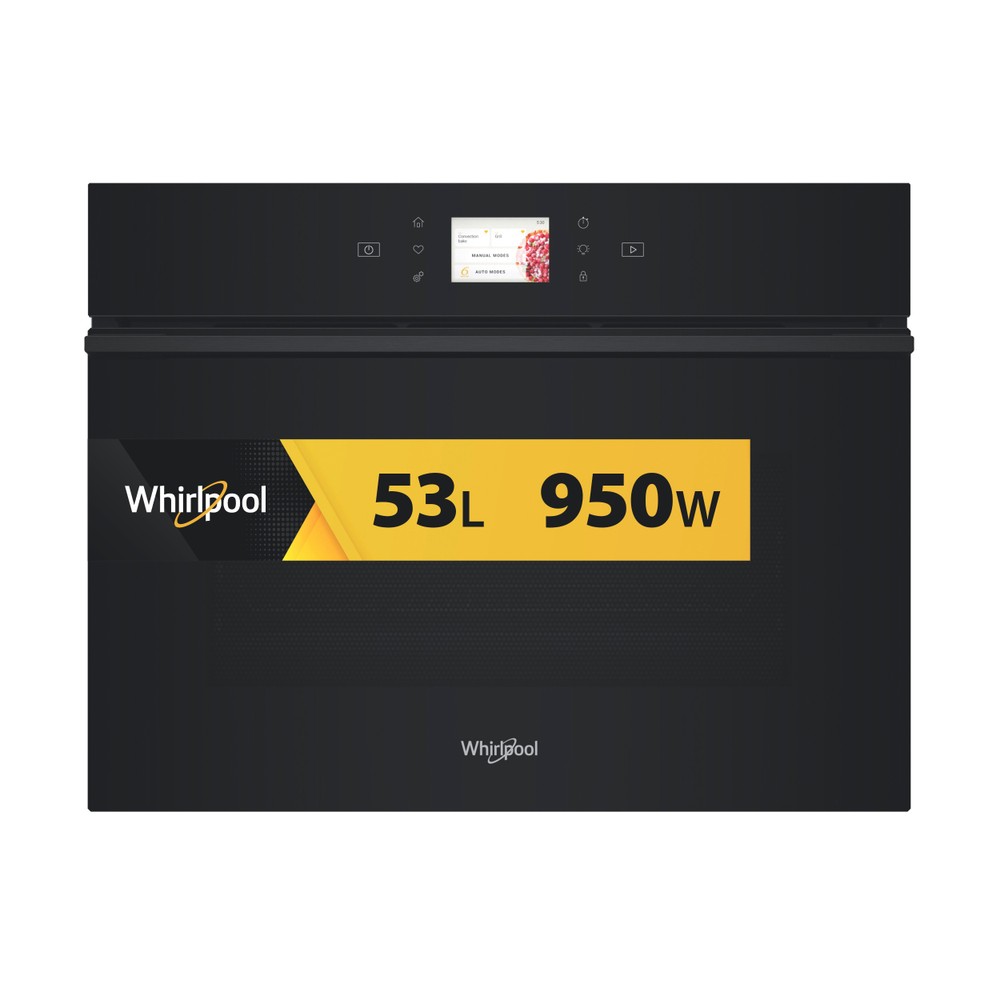 Whirlpool Mikrohullámú sütő Beépíthető WCW9O7PHTSB Fekete Elektromos 53 Mikrohullám-Kombi 950 Frontal