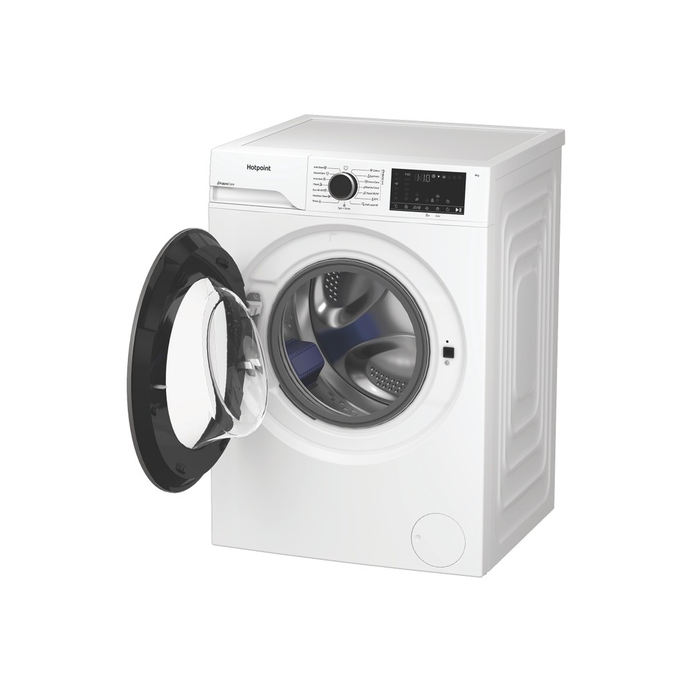 Hotpoint Перална машина Свободностоящ HB 93 CARE EE Бял Предно зареждане A Perspective open
