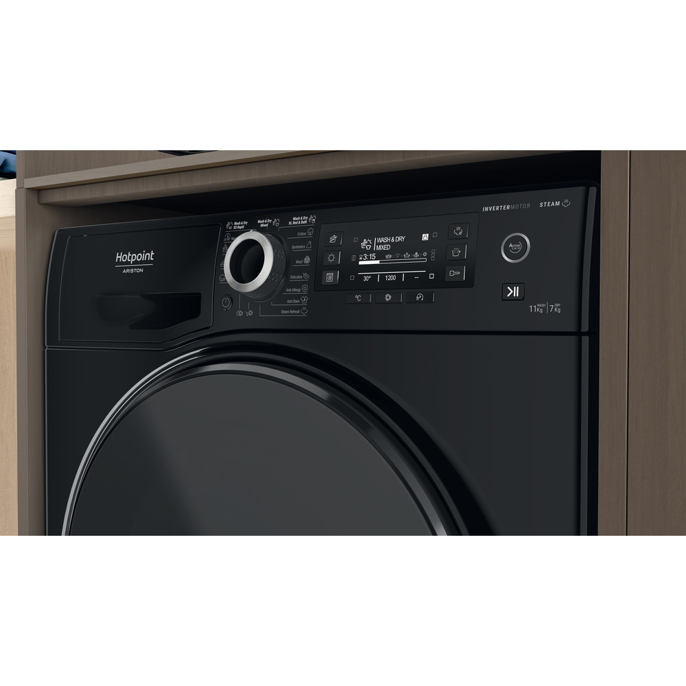 Hotpoint_Ariston Pesumasin-kuivati Vabaltseisev NDD 11725 BDA EE Must Eestlaetav Lifestyle control panel