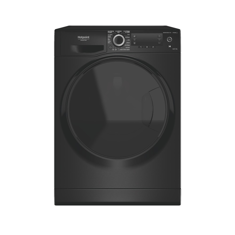Hotpoint_Ariston Lavante-séchante Pose-libre NDD 117489 BDA FR Noir Lave-linge frontal Frontal