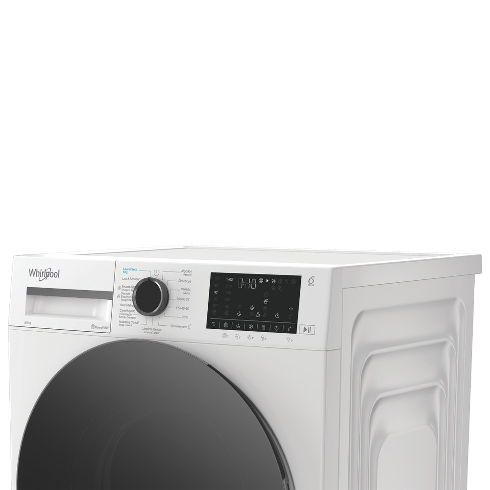 Whirlpool Lavadora secadora Libre instalación WAD 8536WBC SPT Blanco Cargador frontal Lifestyle control panel