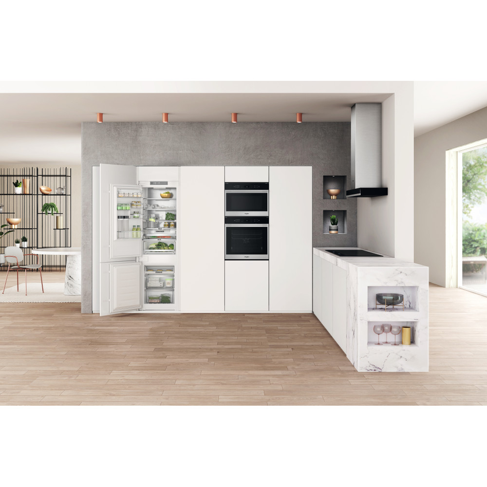 Whirlpool Koel-vriescombinatie Inbouw WHC18 T574 P Wit 2 deuren Lifestyle frontal open