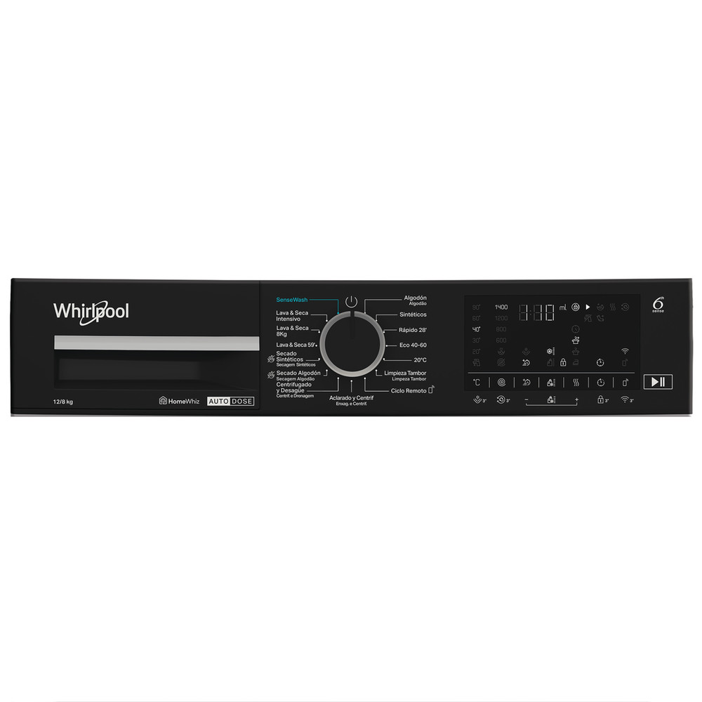 Whirlpool Lavadora secadora Libre instalación WPD 2836W ADS SPT Blanco Cargador frontal Program