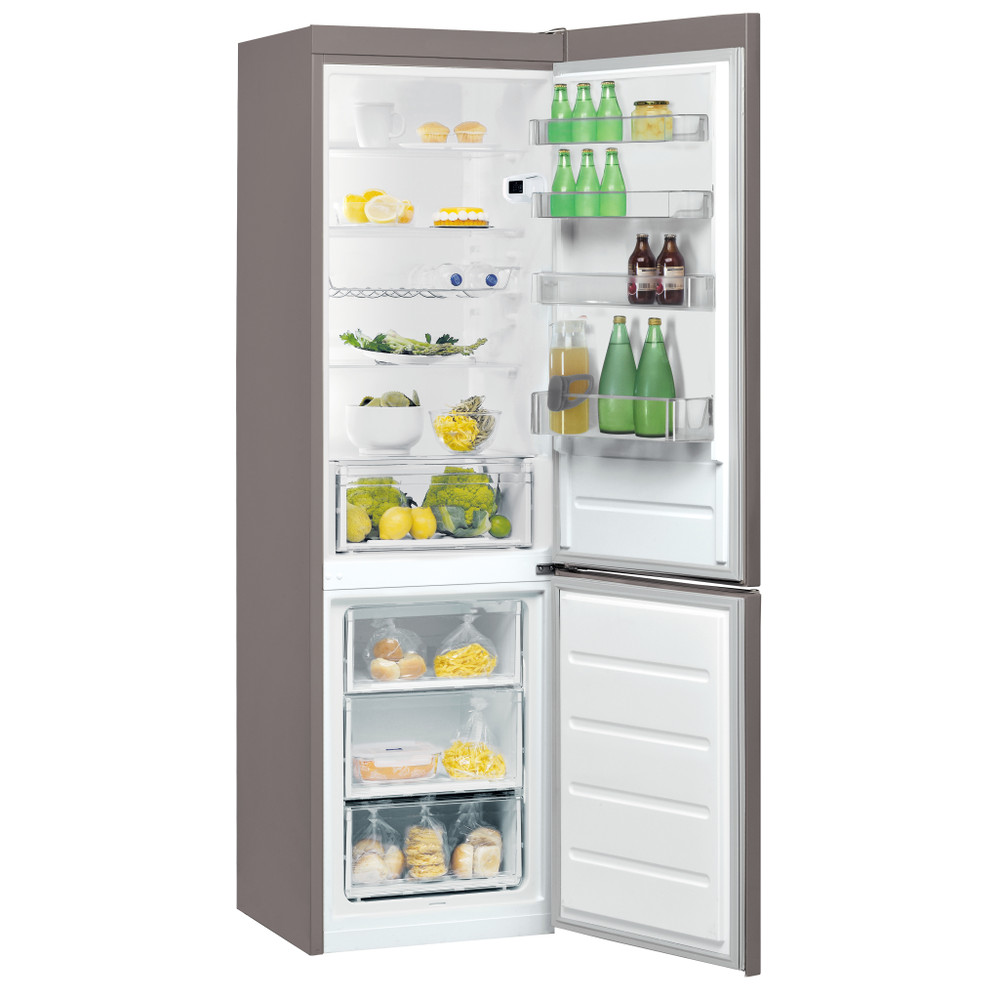 Indesit Kombinovaná chladnička s mrazničkou Volně stojící LI9 S2E X Nerez 2 doors Perspective open