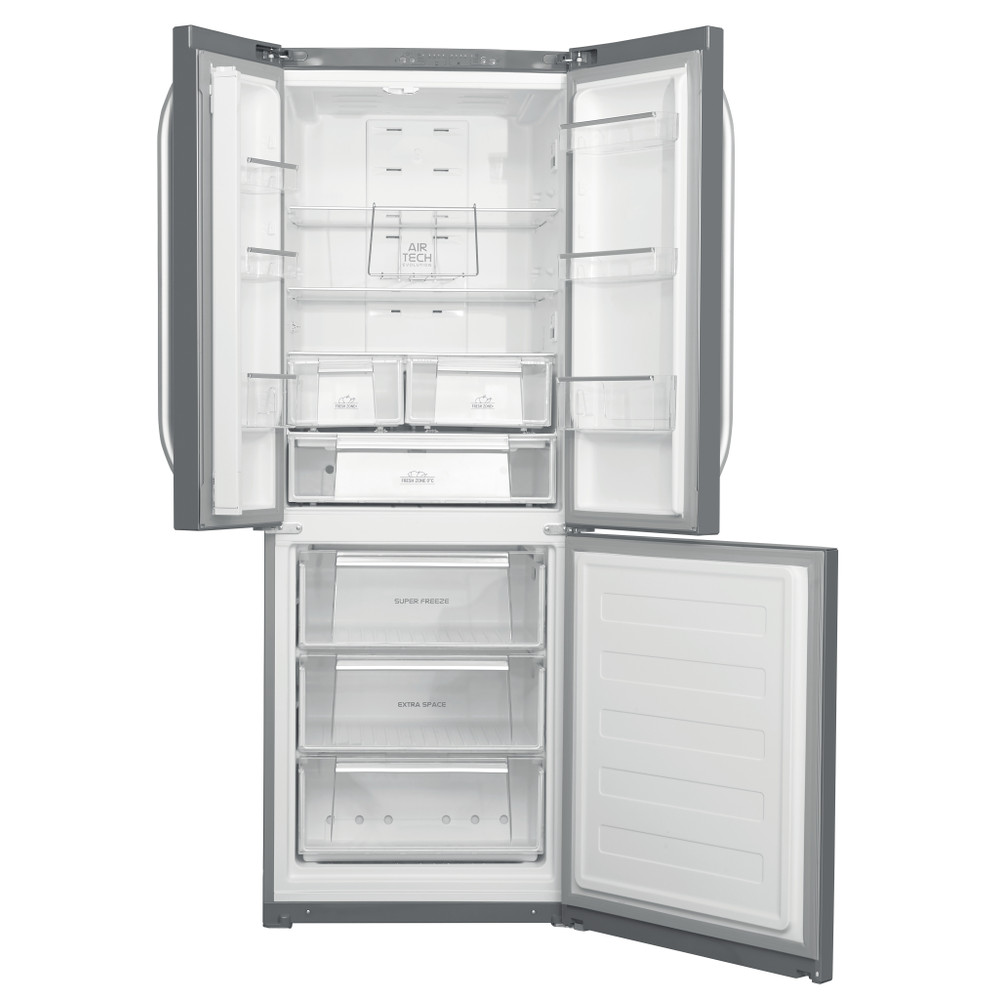 Hotpoint_Ariston Combiné Pose-libre E3D X1 Inox 3 portes Frontal open