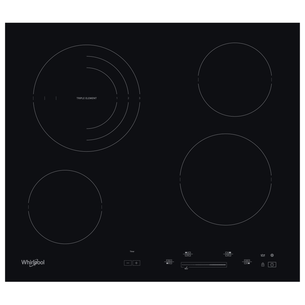 Whirlpool Varná doska AKT 8900 BA Čierna Radiant vitroceramic Frontal