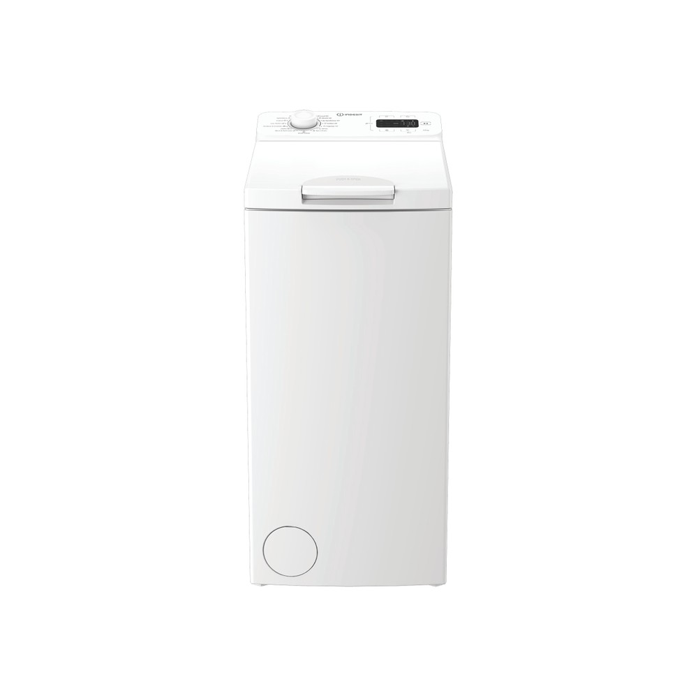„Indesit“ Skalbimo mašina Laisvai pastatoma TI5512EMTEE Balta Pakraunama iš viršaus B Frontal